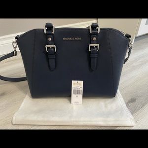 MICHAEL KORS Ciara Satchel Saffiano Leather